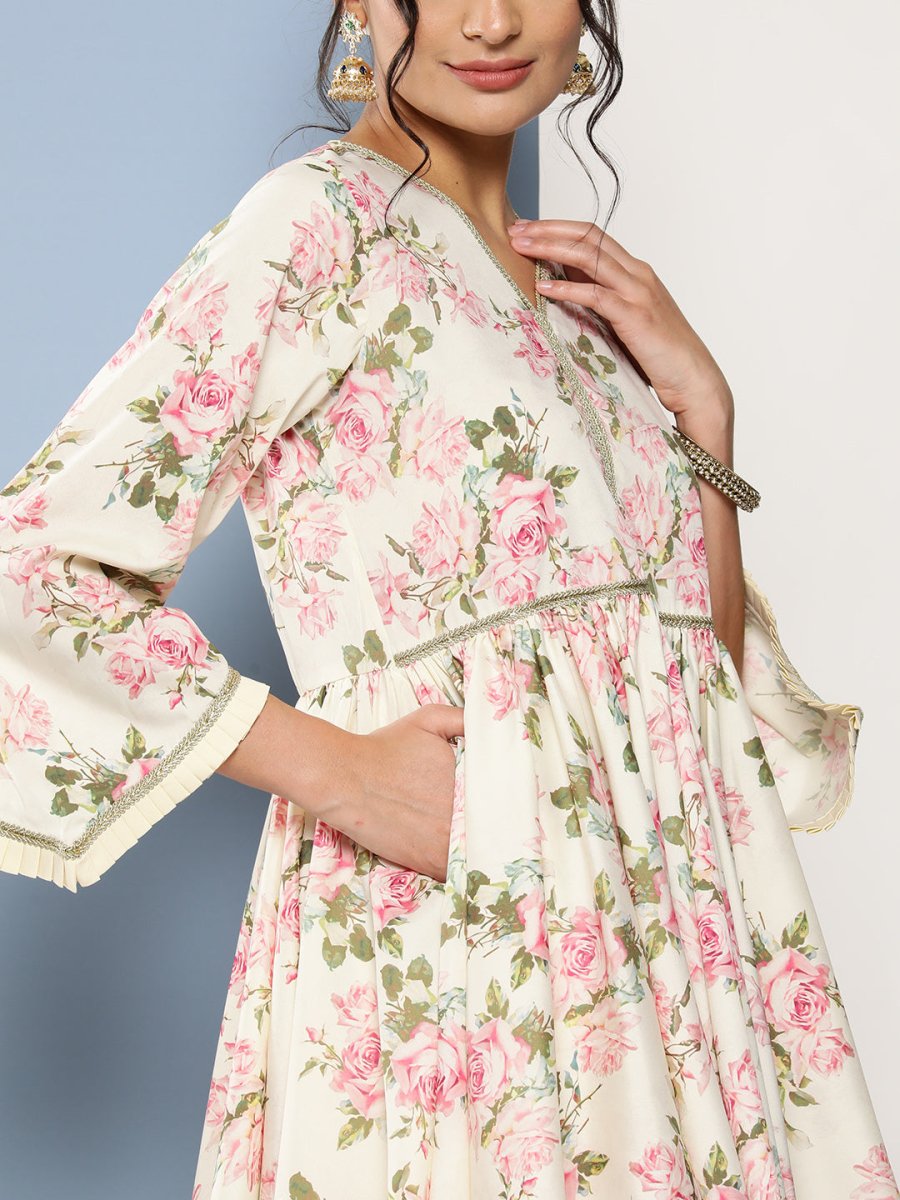 Ahalyaa Women Floral Print Crepe Co-Ords | Grocsy
