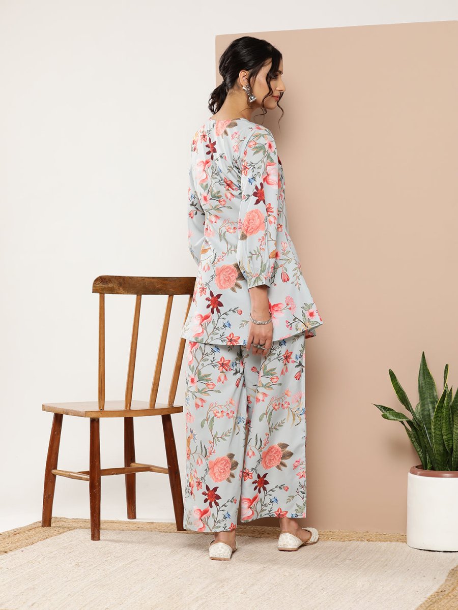 Ahalyaa Women Floral Print Crepe Co-Ords | Grocsy