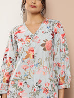 Ahalyaa Women Floral Print Crepe Co-Ords | Grocsy