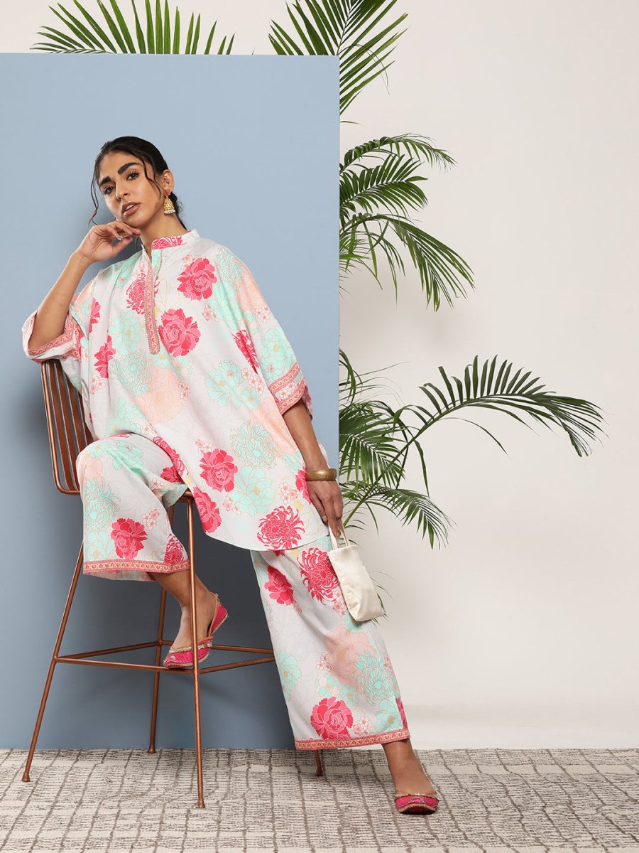 Ahalyaa Women Floral Print Crepe Co-Ords | Grocsy