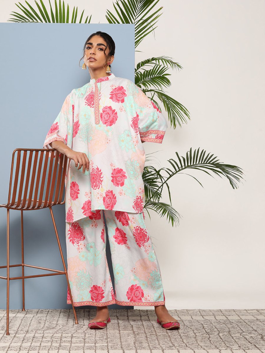 Ahalyaa Women Floral Print Crepe Co-Ords | Grocsy