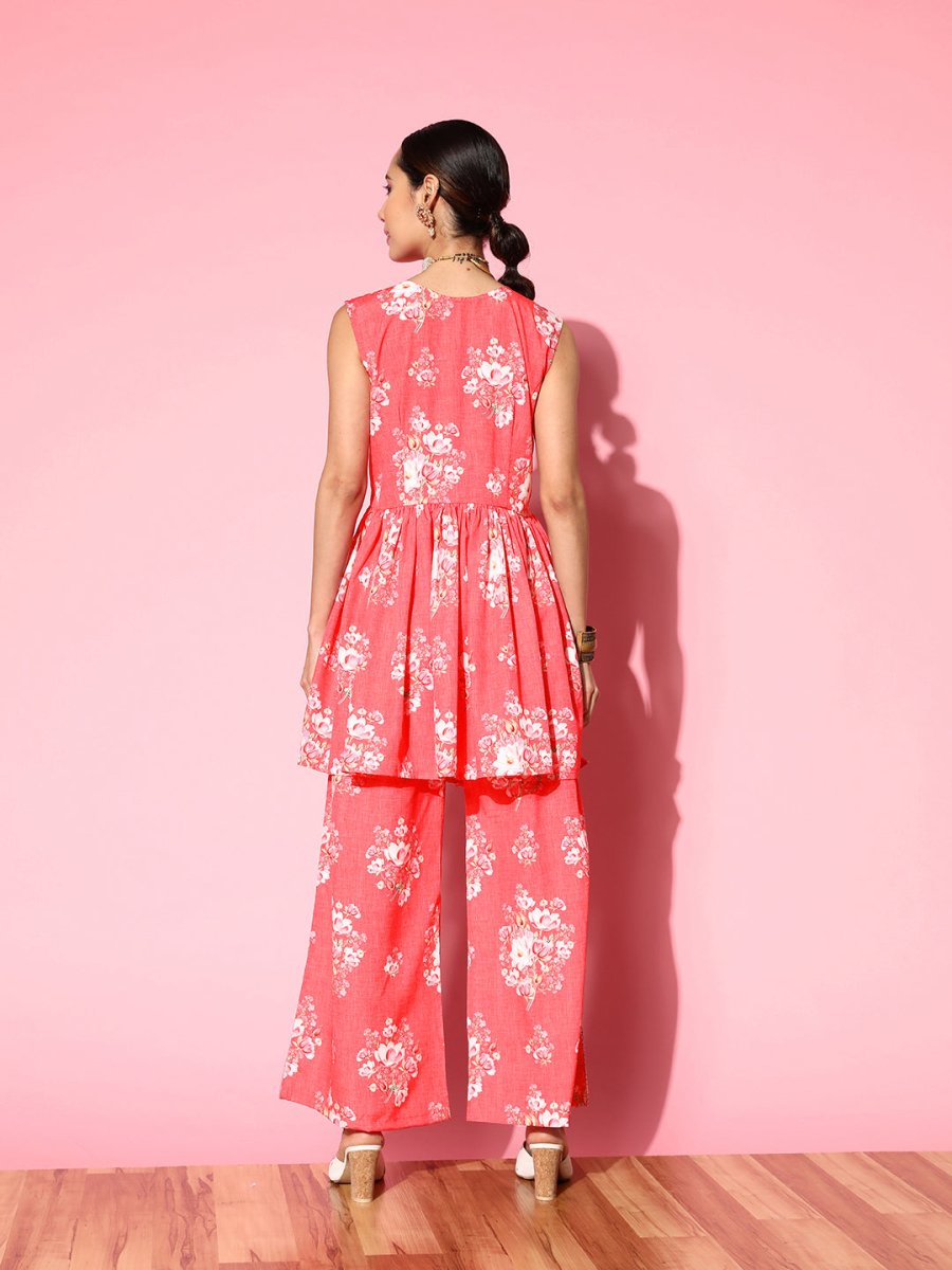 Ahalyaa Floral Printed Crepe Co-Ords | Grocsy
