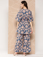 Ahalyaa Printed Crepe Ethnic Tunic With Palazzos | Grocsy