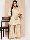 Ahalyaa Women Printed Crepe Tunic With Palazzos | Grocsy