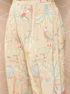 Ahalyaa Women Printed Crepe Tunic With Palazzos | Grocsy