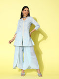 Ahalyaa Printed Cotton Tunic with Palazzos | Grocsy