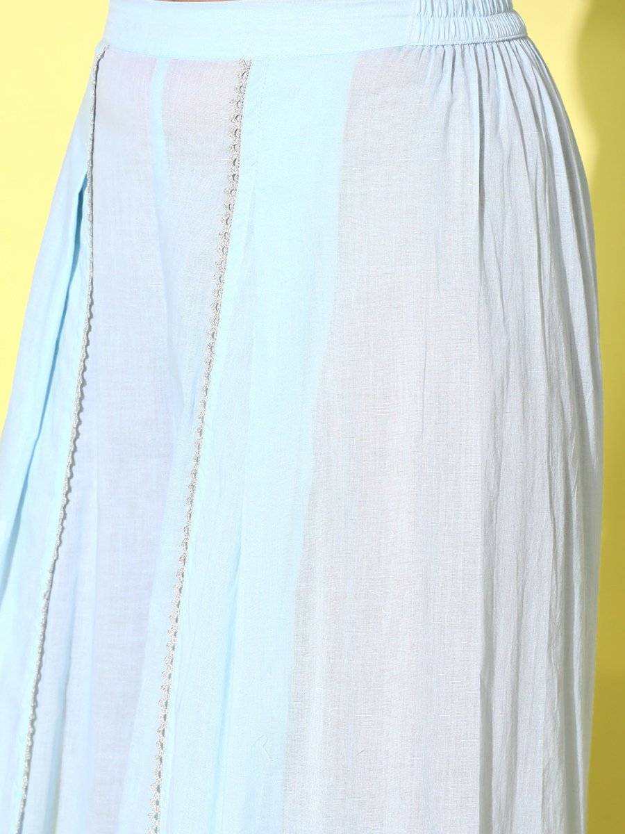 Ahalyaa Printed Cotton Tunic with Palazzos | Grocsy
