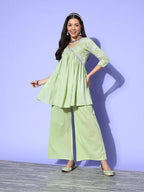 Ahalyaa Printed Tunic with Palazzos | Grocsy