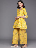 Ahalyaa Printed Pure Cotton Tunic With Palazzos | Grocsy