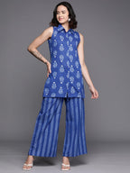Ahalyaa Printed Pure Cotton Tunic With Palazzos | Grocsy