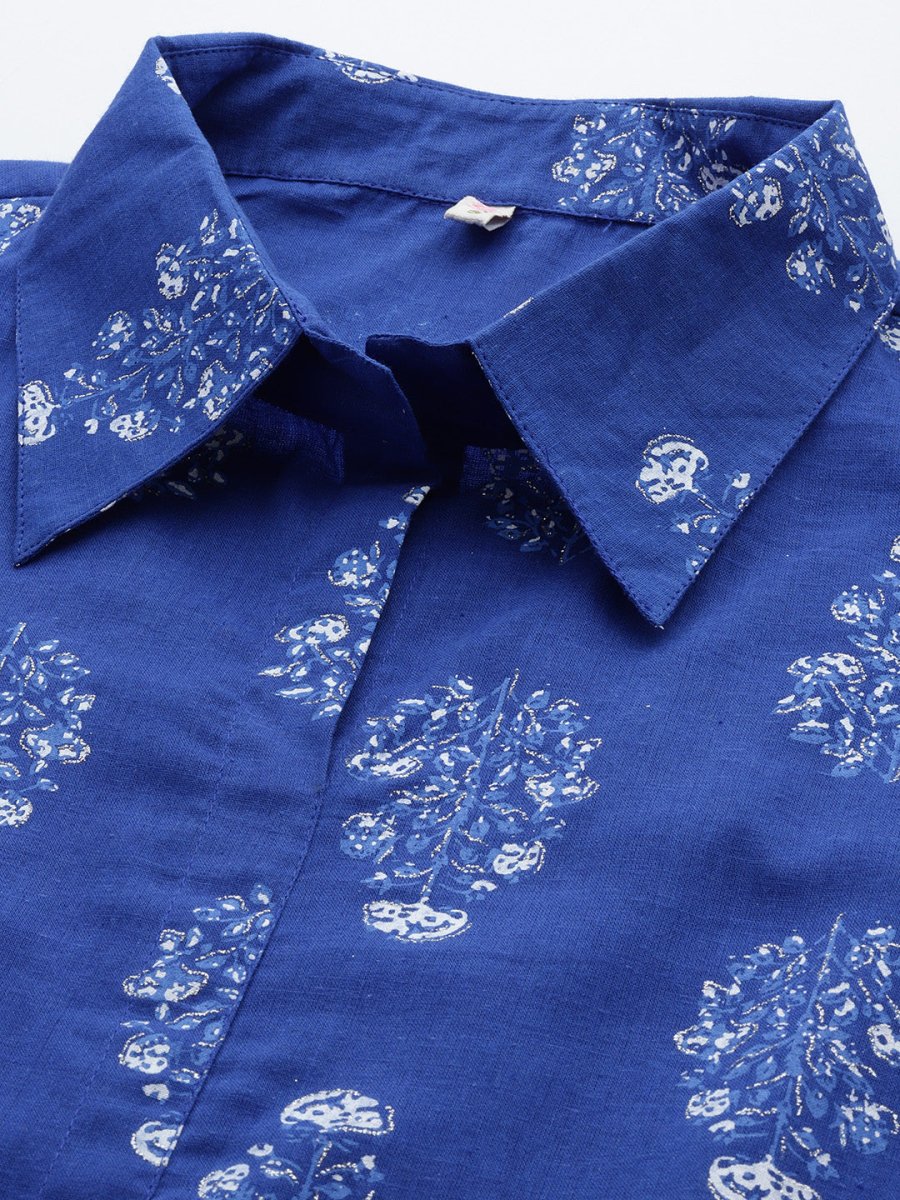 Ahalyaa Printed Pure Cotton Tunic With Palazzos | Grocsy