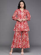 Ahalyaa Printed Pure Cotton Tunic With Palazzos | Grocsy