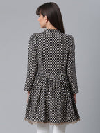 Ahalyaa Black & White Printed Tunic | Grocsy