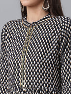Ahalyaa Black & White Printed Tunic | Grocsy