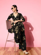 Ahalyaa Women Floral Printed Empire Gotta Patti Kurta with Sharara | Grocsy