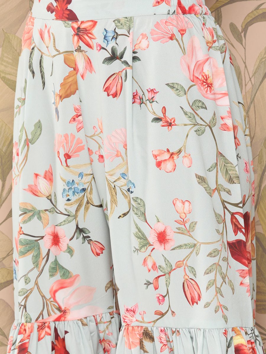 Ahalyaa Women Floral Printed Regular Kurti with Sharara | Grocsy