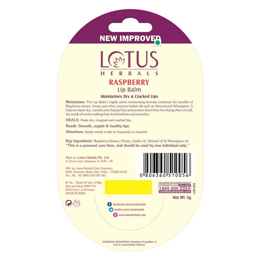 Lotus Herbals Rasberry Lip Balm | Grocsy
