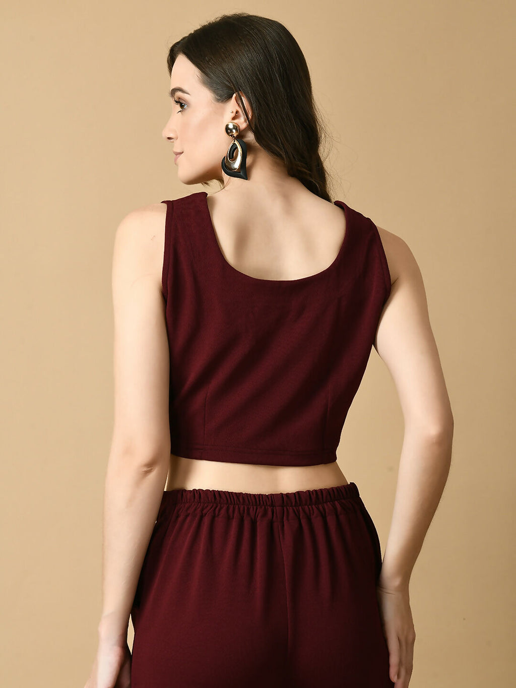 Myshka Women's Magenta Solid Party Top | Grocsy