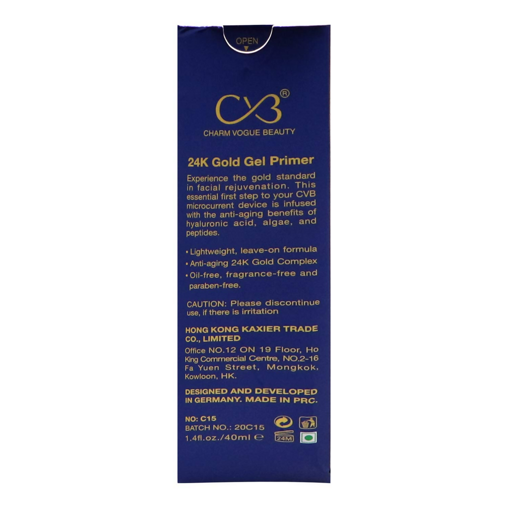 CVB C15 24K Gold Gel Primer for Pores Minimization Anti-Ageing Oil-Free | Grocsy