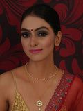 Layered Kundan and Pearl Gold Neckpiece (gold) - Ruby Raang | Grocsy