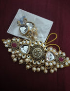 Jewel City Antique Kundan Choker Set with Pearl Drops - Gold-Plated Traditional Bridal Jewelry | Grocsy