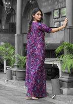 stylish Casual Purple Imported georgette Ready to Wear Fancy Saree - Ashwini | Grocsy