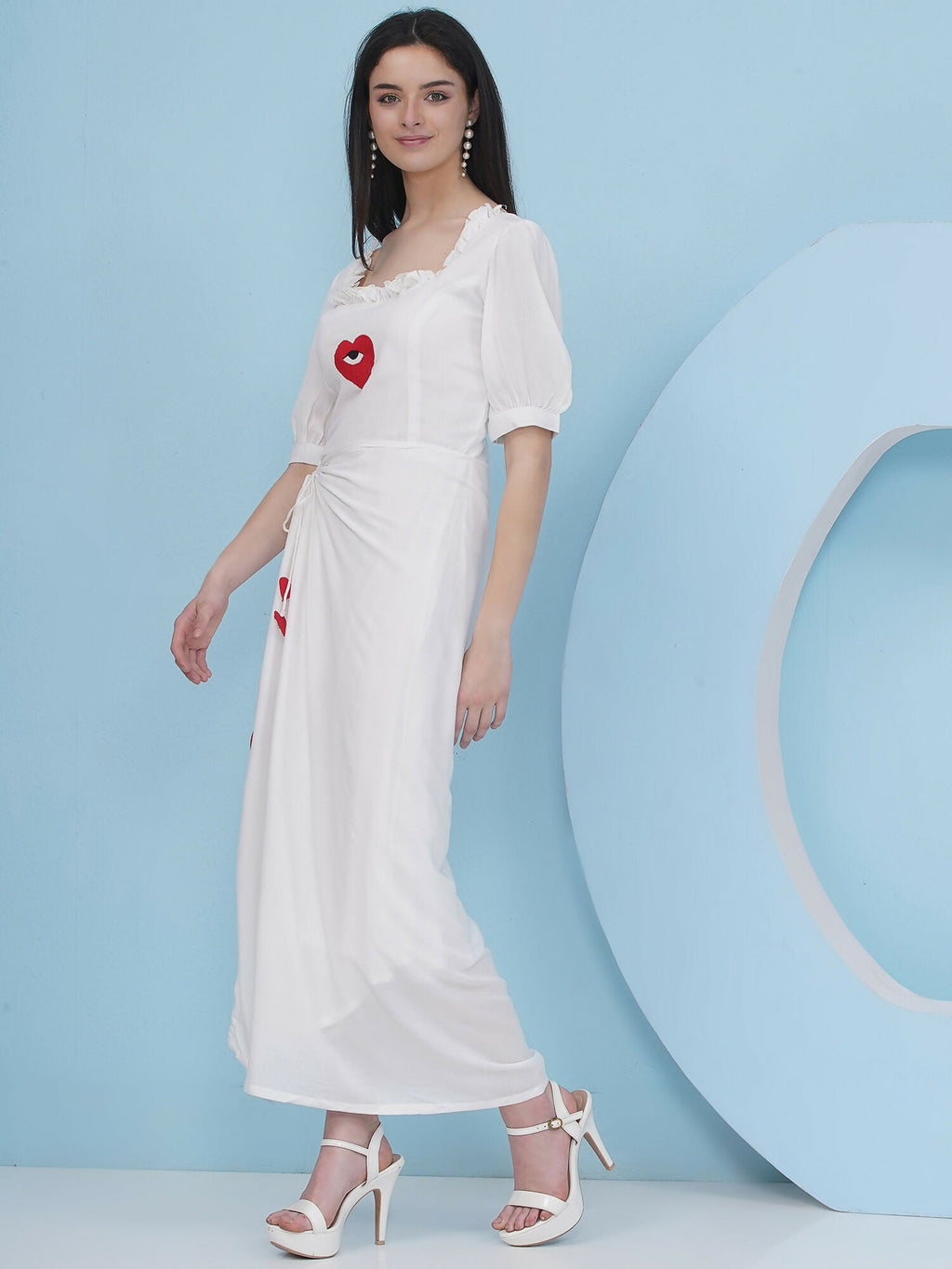 Joban Fashion White Drape Dress | Grocsy