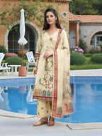 Joban Fashion Off White Position Digital Print With Position Foil Kurta Set | Grocsy