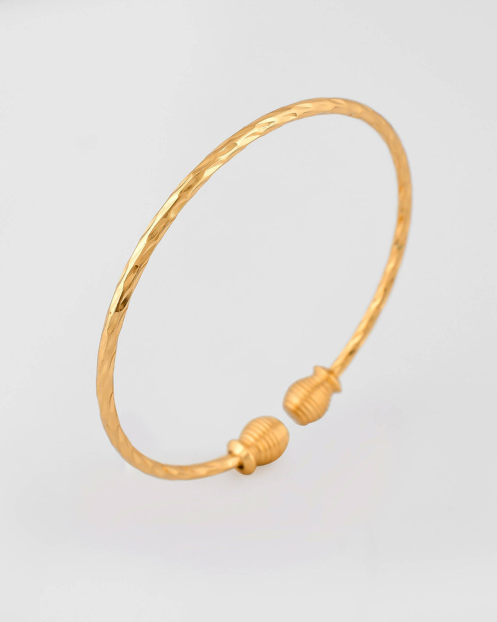 VOJ Stainless Steel Gold-Polished Bangle Set (Pack of 2) | Grocsy