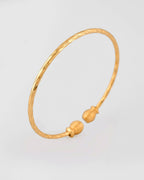 VOJ Stainless Steel Gold-Polished Bangle Set (Pack of 2) | Grocsy
