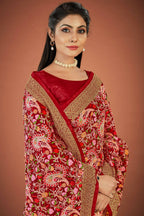 Vamsee Maroon Organza Saree | Grocsy