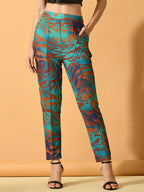 Myshka Women's Multi Printed Coat With Trousers | Grocsy