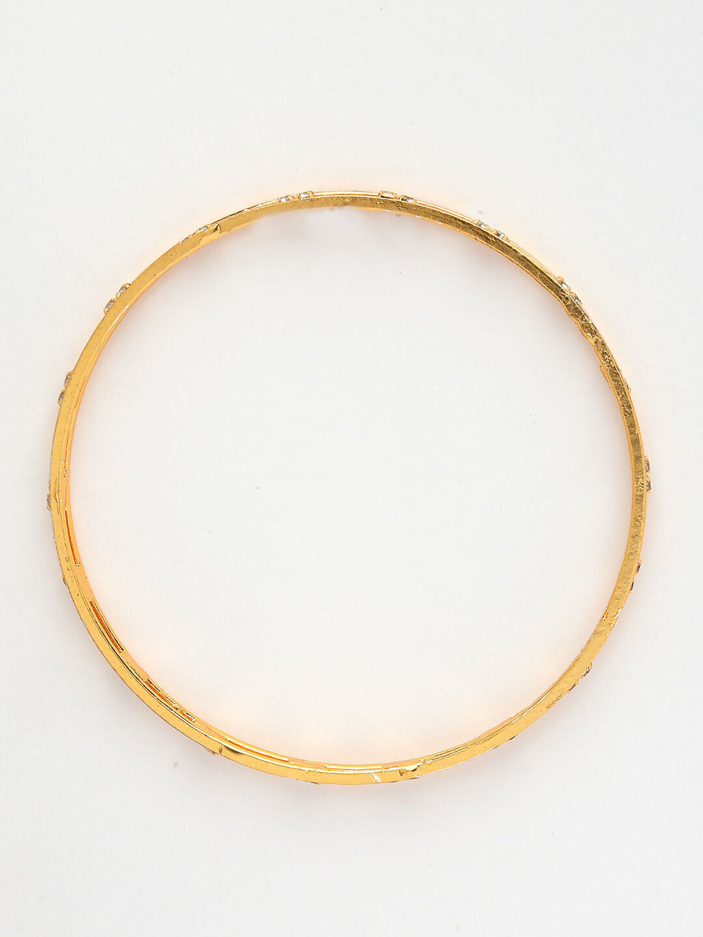 NVR Women's Set of 4 Gold-Polished CZ Stone-Studded Bangles