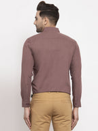 Jainish Men's Cotton Solid Brown Formal Shirt's ( SF 361Brown ) | Grocsy