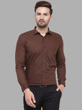 Jainish Men's Cotton Solid Coffee Formal Shirt's ( SF 361Coffee ) | Grocsy