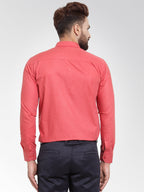 Jainish Men's Cotton Solid Desire Orange Formal Shirt's ( SF 361Desire ) | Grocsy