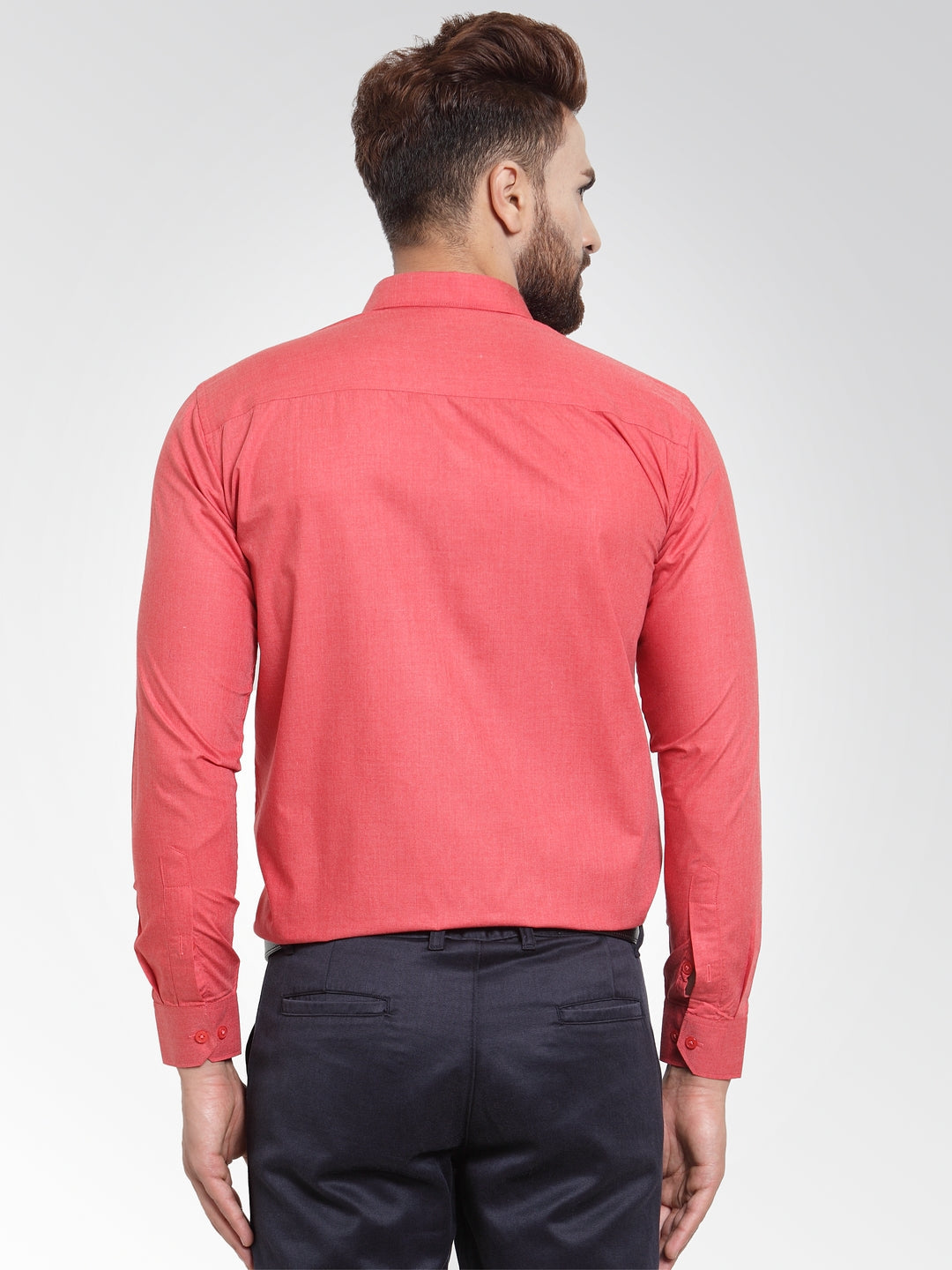 Jainish Men's Cotton Solid Desire Orange Formal Shirt's ( SF 361Desire ) | Grocsy