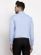 Jainish Men's Cotton Solid Firozi Blue Formal Shirt's ( SF 361Firozi ) | Grocsy