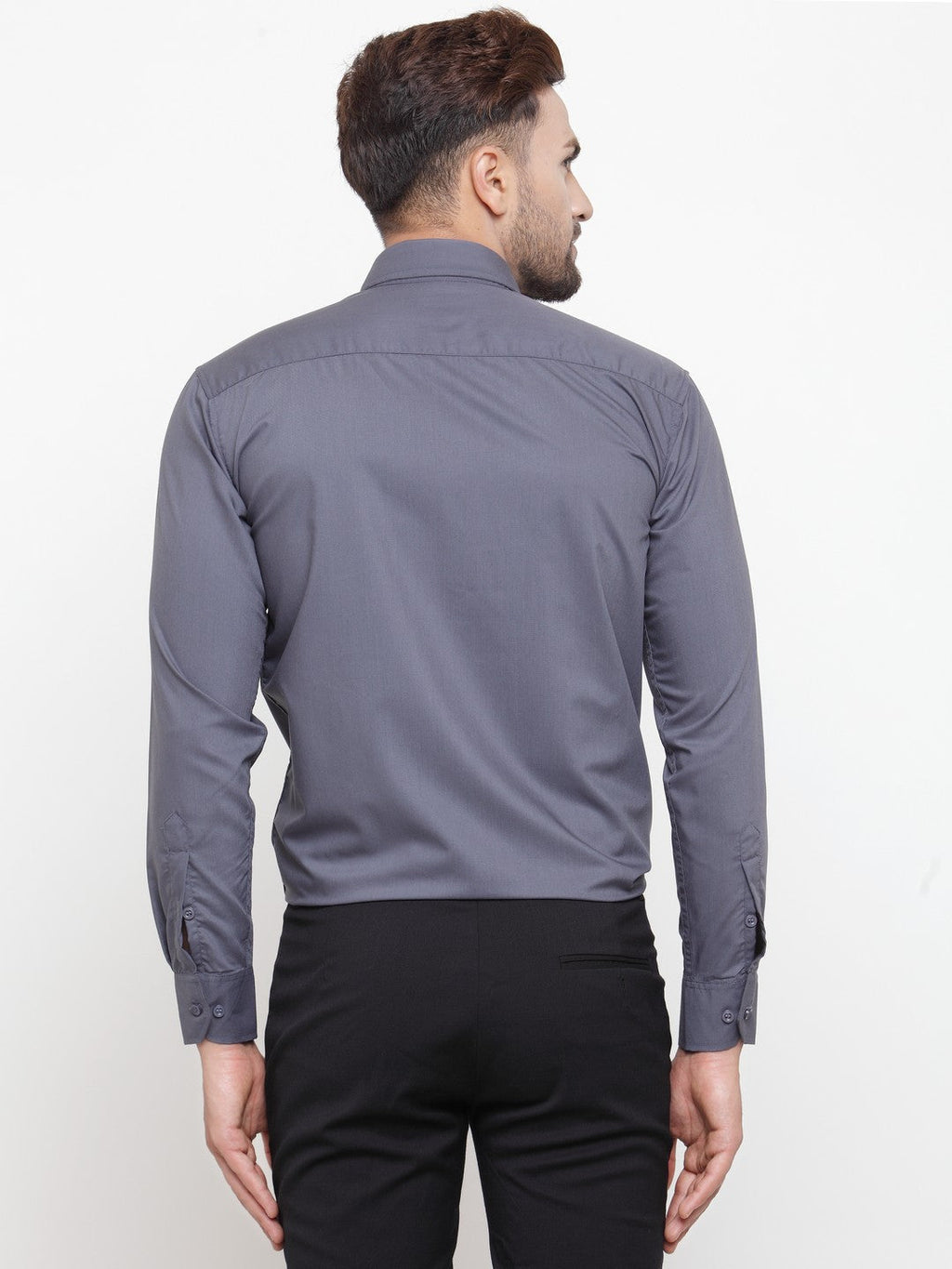 Jainish Men's Cotton Solid Grey Formal Shirt's ( SF 361Grey ) | Grocsy