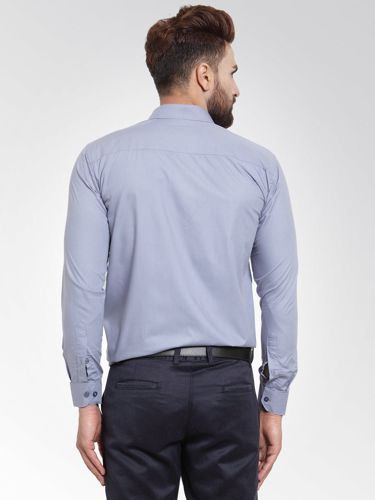 Jainish Men's Cotton Solid Light Grey Formal Shirt's ( SF 361Light-Grey ) | Grocsy