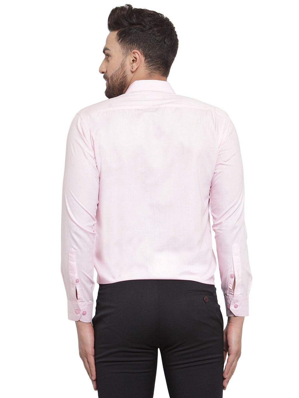 Jainish Men's Cotton Solid Light Pink Formal Shirt's ( SF 361Light-Pink ) | Grocsy