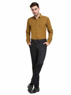 Jainish Men's Cotton Solid Mustard Formal Shirt's ( SF 361Mustard ) | Grocsy
