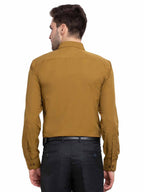 Jainish Men's Cotton Solid Mustard Formal Shirt's ( SF 361Mustard ) | Grocsy