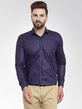 Jainish Men's Cotton Solid Navy Blue Formal Shirt's ( SF 361Navy ) | Grocsy