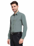 Jainish Men's Cotton Solid Pista Green Formal Shirt's ( SF 361Pista ) | Grocsy