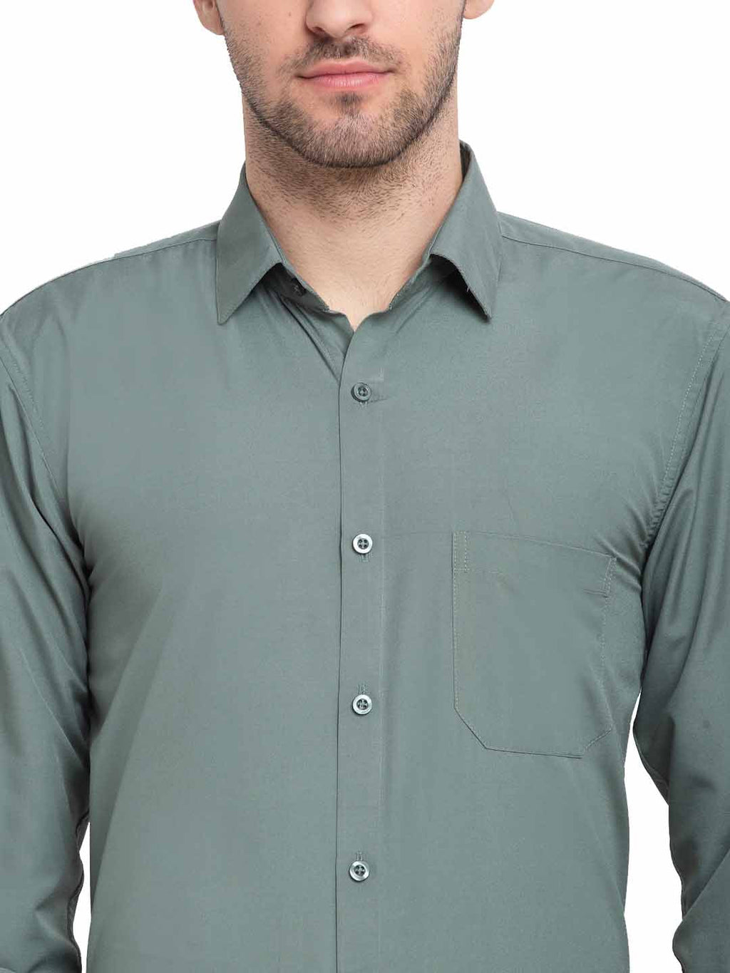 Jainish Men's Cotton Solid Pista Green Formal Shirt's ( SF 361Pista ) | Grocsy