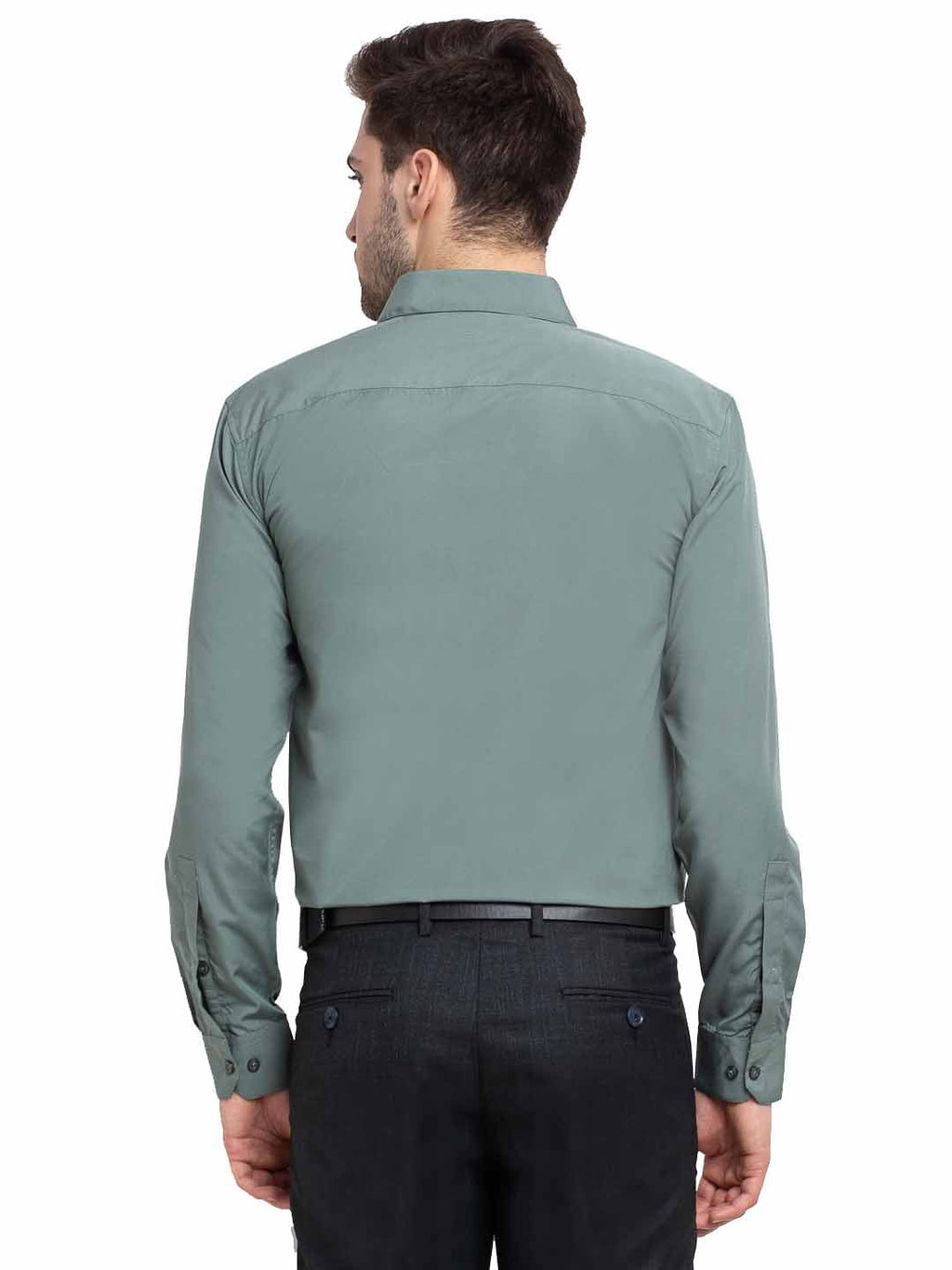 Jainish Men's Cotton Solid Pista Green Formal Shirt's ( SF 361Pista ) | Grocsy