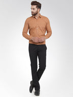 Jainish Men's Cotton Solid Rust Orange Formal Shirt's ( SF 361Rust ) | Grocsy