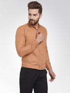 Jainish Men's Cotton Solid Rust Orange Formal Shirt's ( SF 361Rust ) | Grocsy