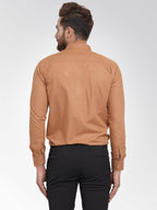 Jainish Men's Cotton Solid Rust Orange Formal Shirt's ( SF 361Rust ) | Grocsy